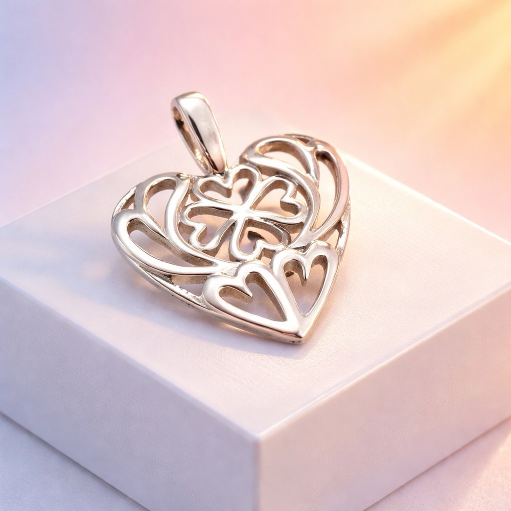 Elegant Silver Heart Pendant